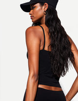 Linen-Based Strap Top