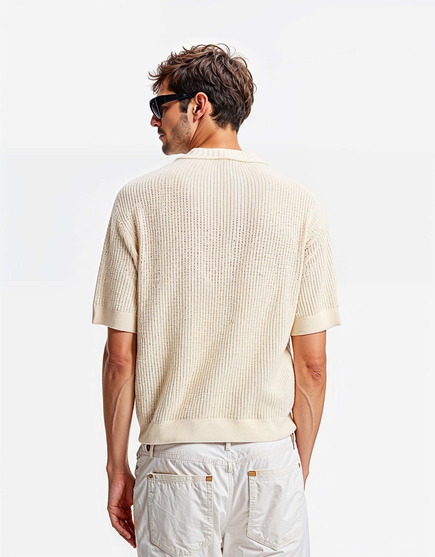 Textured T-Shirt with Buttons