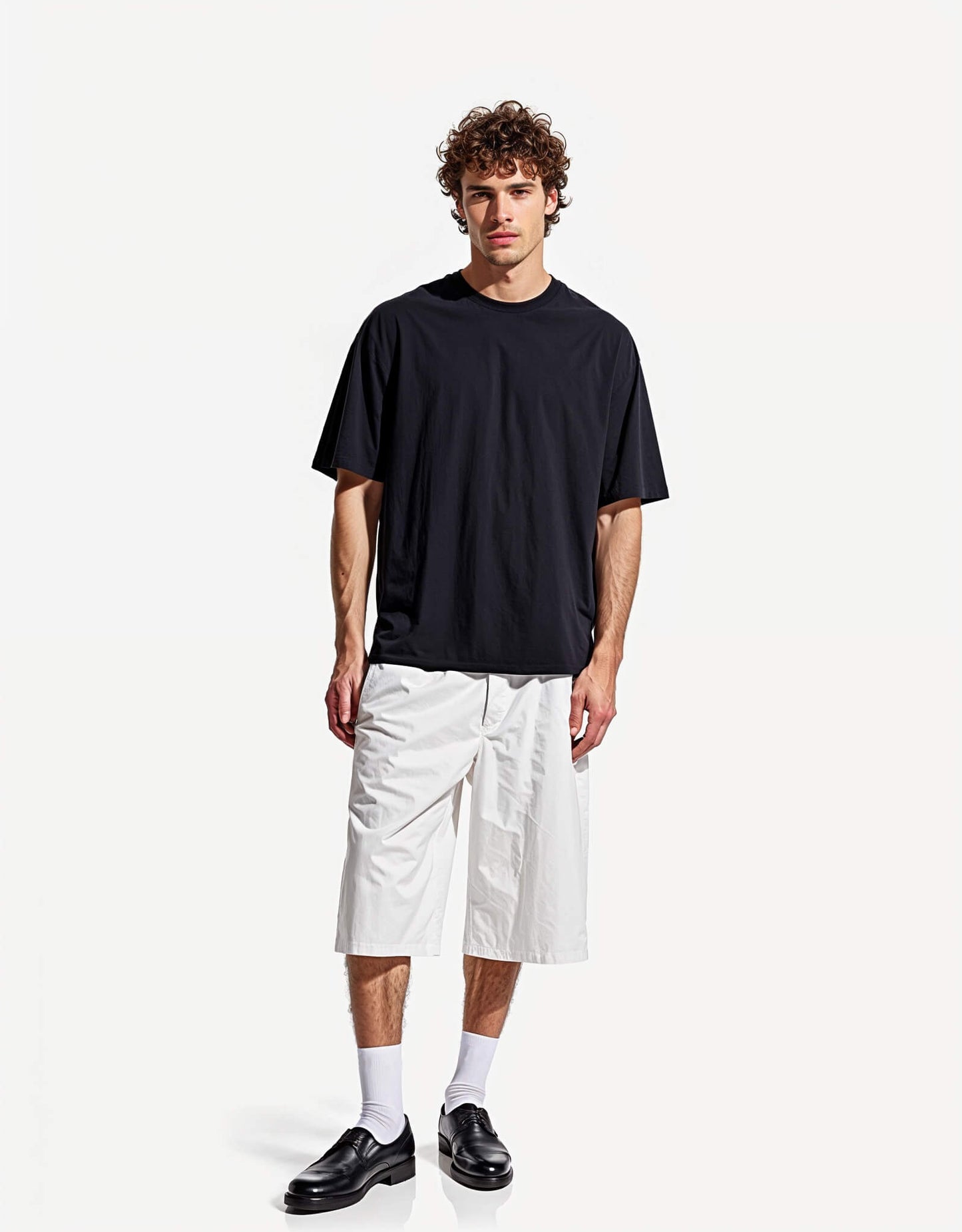 Melange-Effect T-Shirt with Short Sleeves