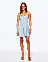 Short Textured Dress with Homespun Effect