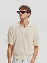 Textured T-Shirt with Buttons